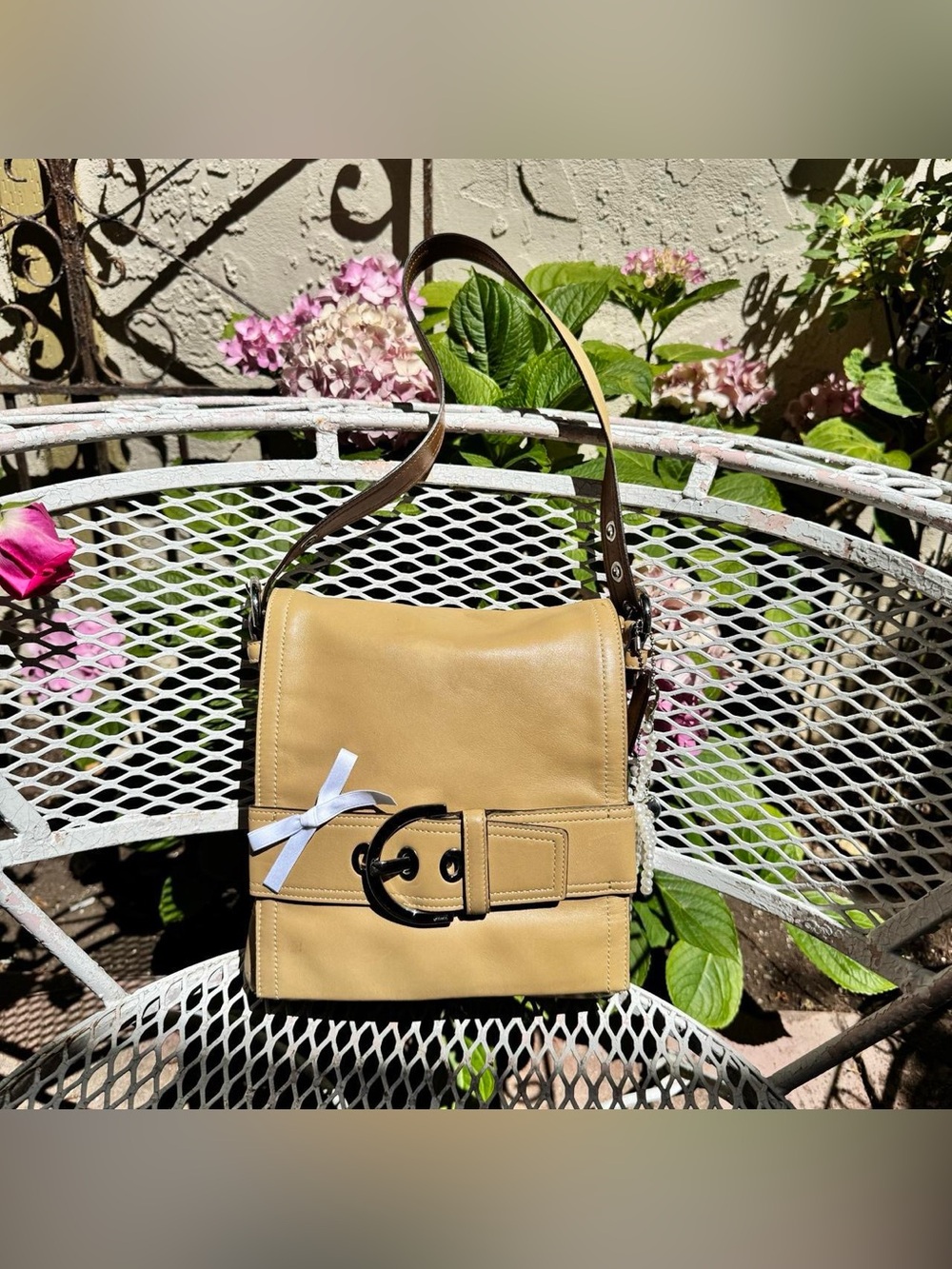 Adorable Beige Coach Soho Flap Bag